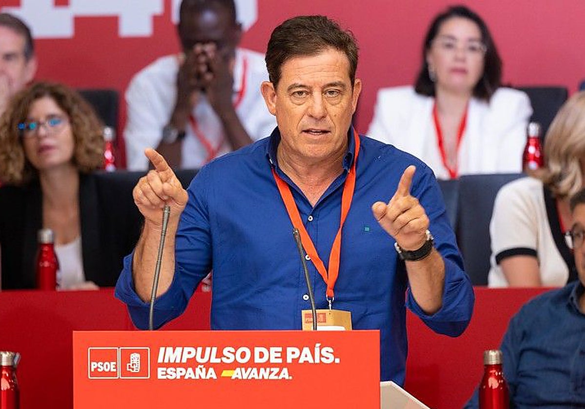 El líder del PSdeG, José Ramón Gómez Besteiro, durante su intervención en el Comité Federal del PSOE