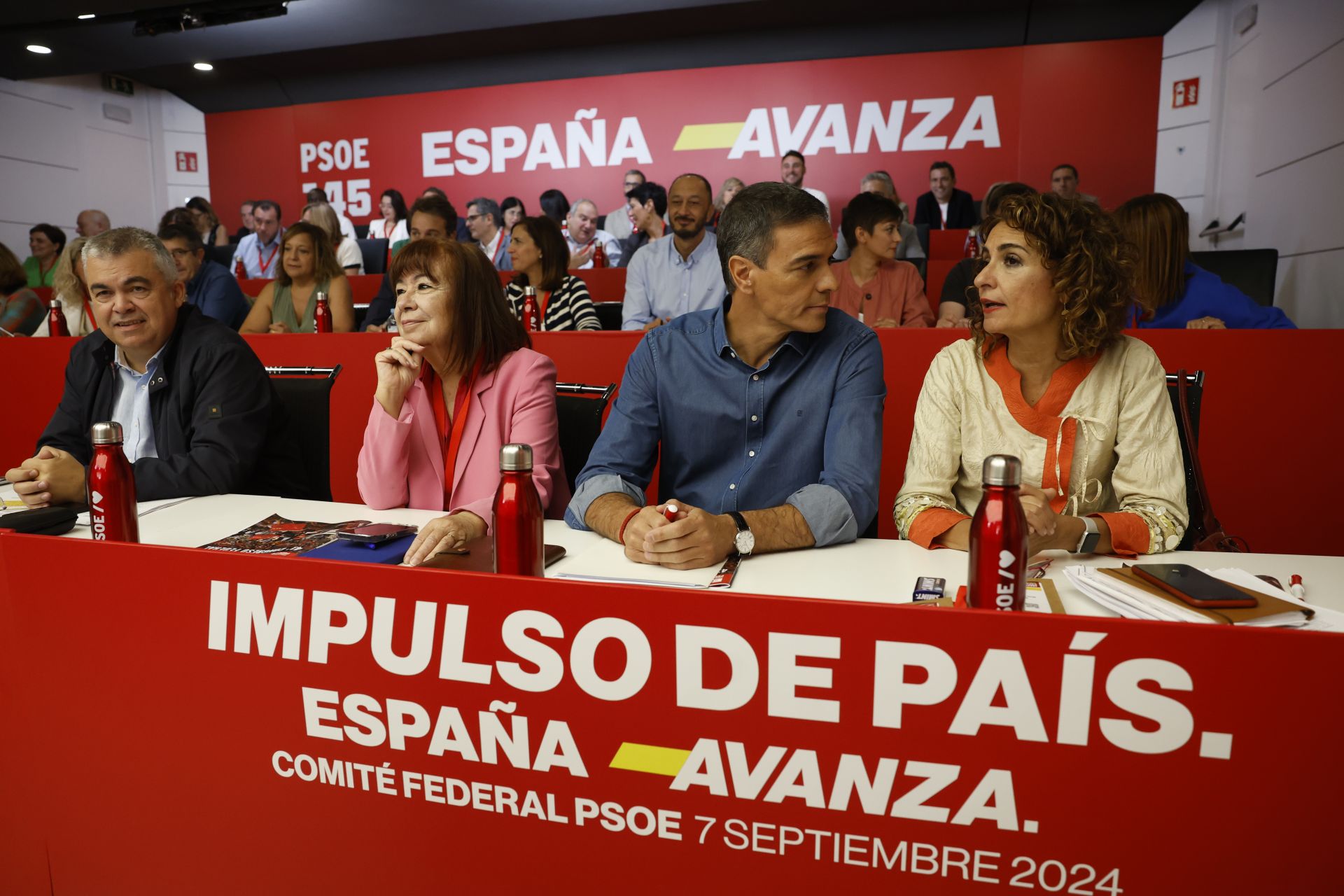 El  presidente del Gobierno, Pedro Sánchez, minutos antes de su intervención en el Comité Federal del PSOE