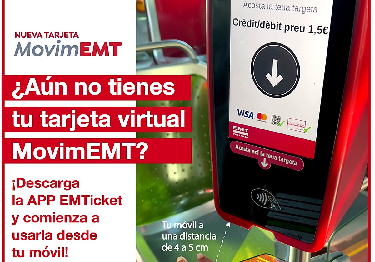 Imagen de la nueva tarjeta MovimEMT de la EMT de Valencia
