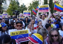 La manifestación venezolana frente al Congreso en imágenes