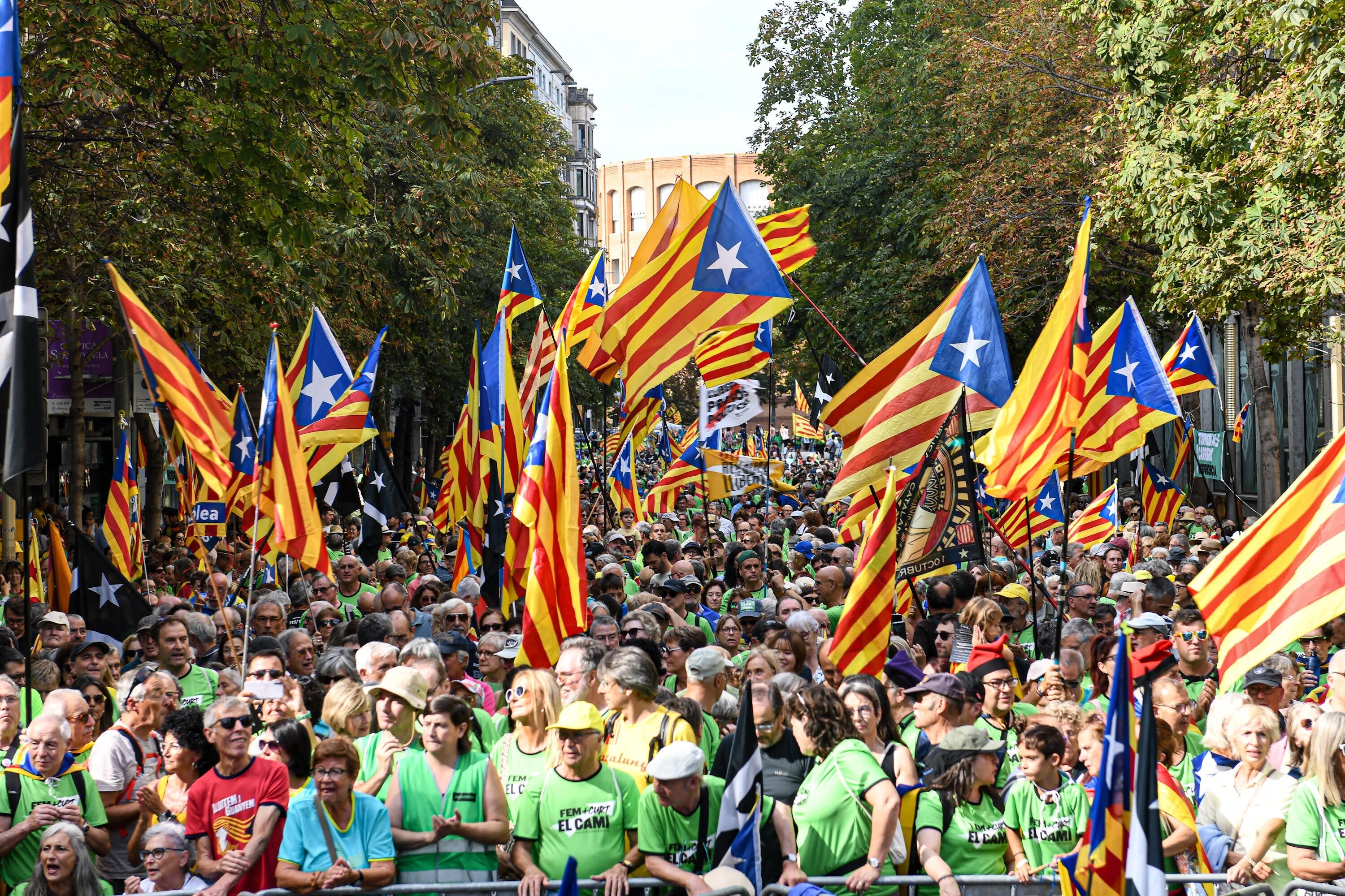 Manifestación de la ACN por la Diada en Gerona.