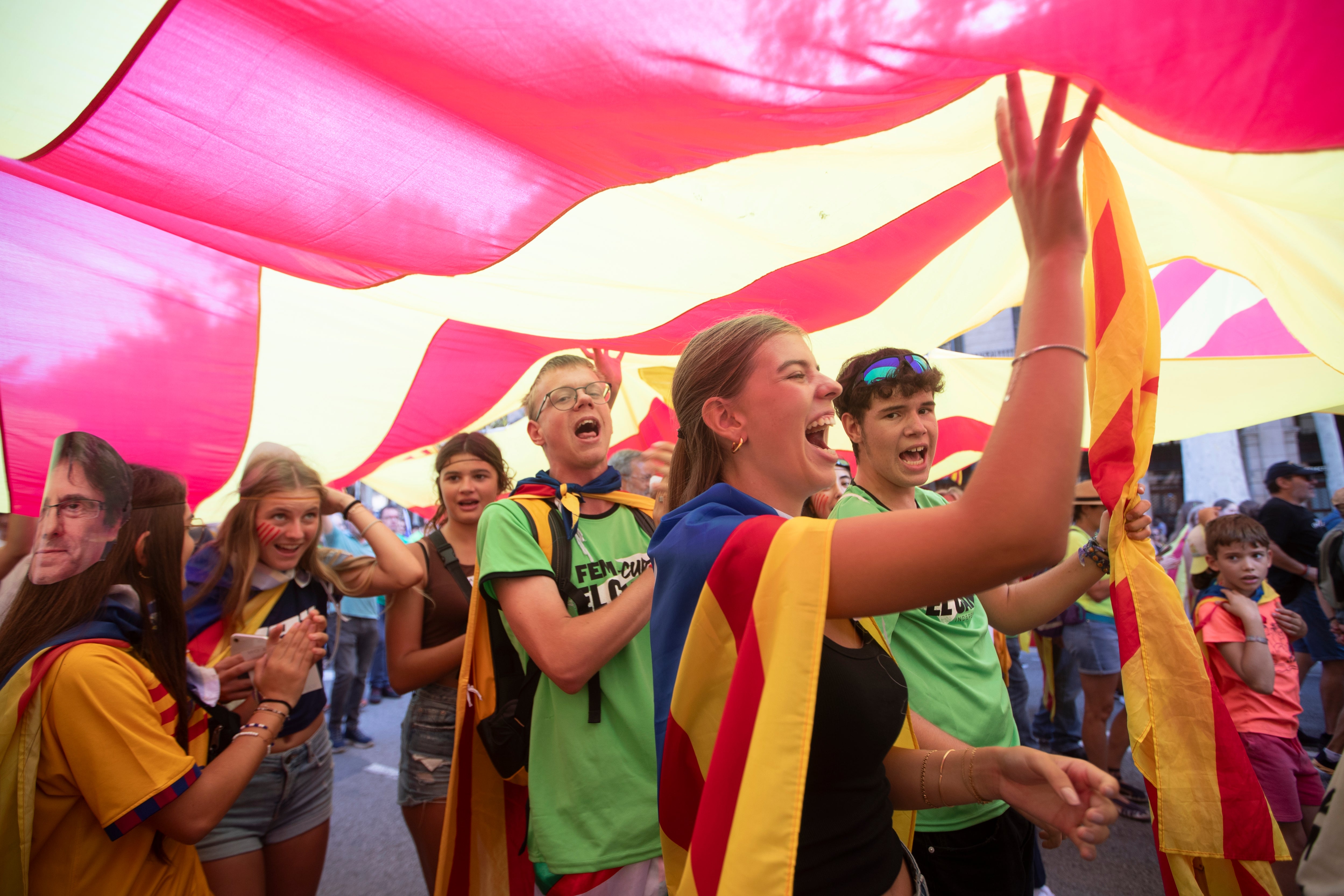 Aspecto de la manifestación independentista organizada por la ANC por la Diada.