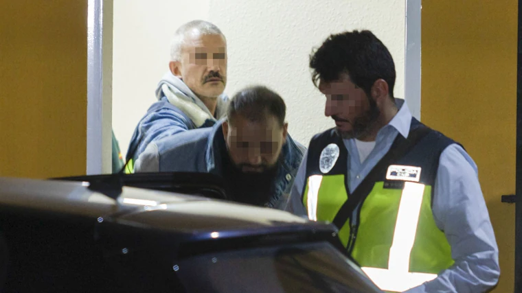 Micael Da Silva Montoy durante un traslado por el Grupo VI de Homicidios de la Policía Nacional de Madrid