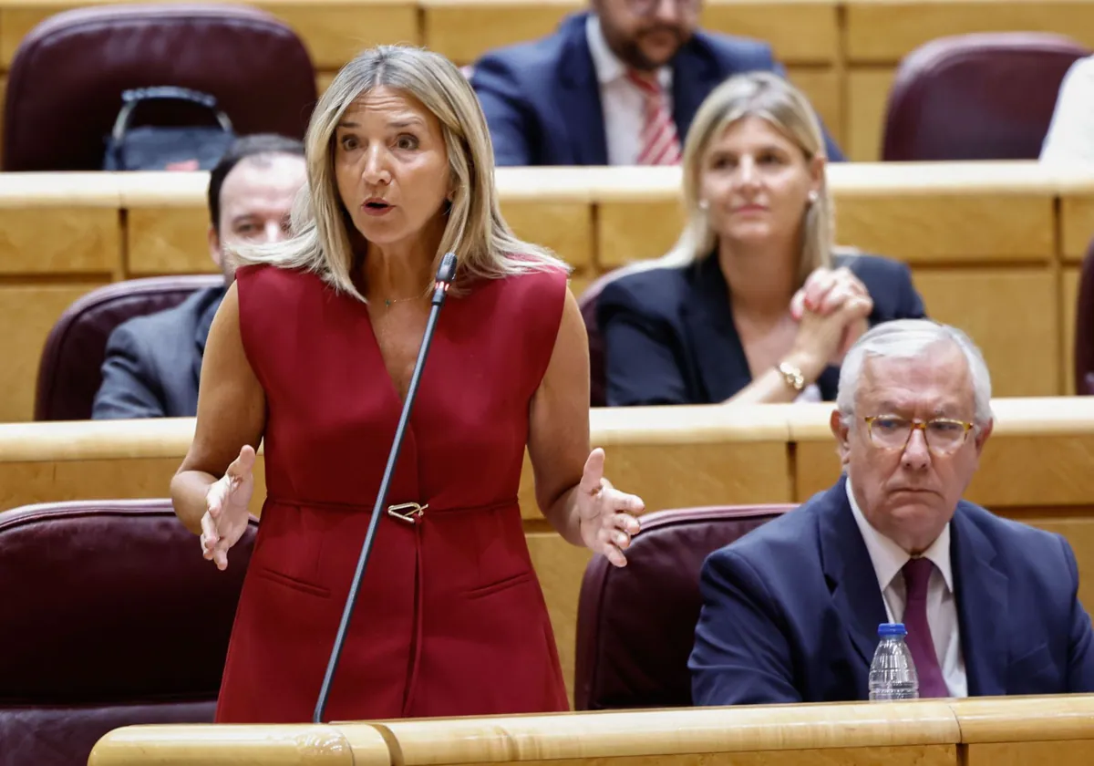 Alicia García, portavoz popular en la Cámara Alta, junto a su compañero Javier Arenas