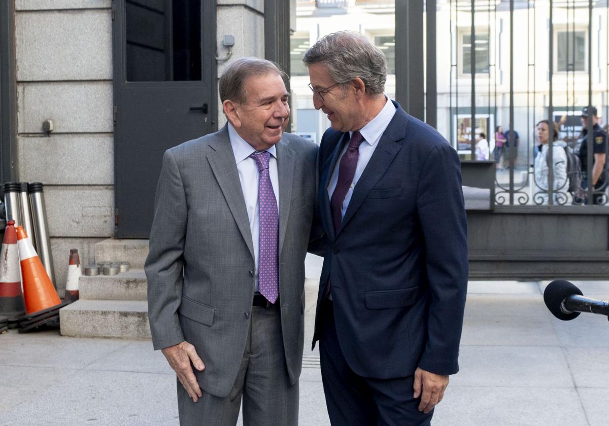 Edmundo González, en su encuentro con Alberto Núñez Feijóo