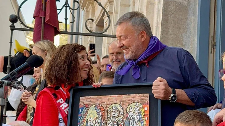 Laura García y Darío Dolz tras el pregón en la Feria de San Julián (Cuenca)