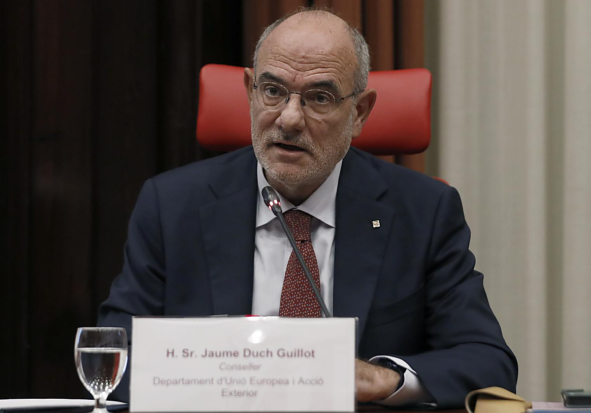Jaume Duch, consejero de Unión Europea y Acción Exterior de la Generalitat de Cataluña, en su comparecencia de hoy