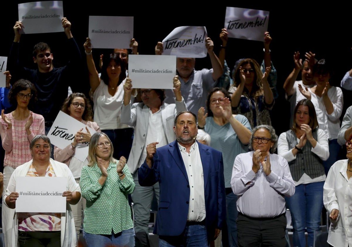 Junqueras, durante el acto de esta tarde en Olesa