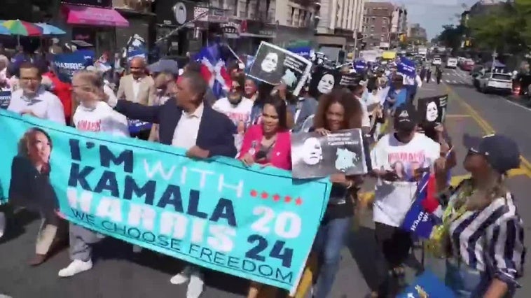 Baja asistencia en la "Gran Marcha" en apoyo a Kamala Harris en Nueva York