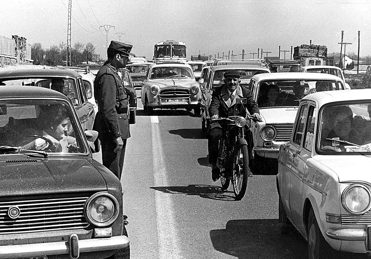 Operación salida de Semana Santa en el año 1973, en Madrid