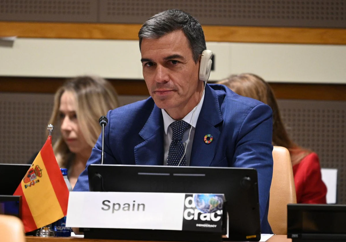 El presidente del Gobierno, Pedro Sánchez, durante su visita a Nueva York