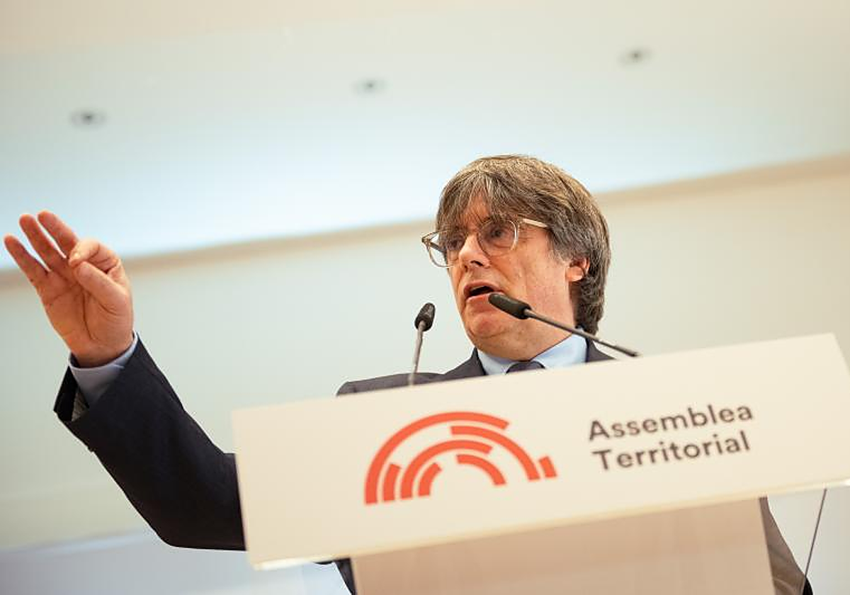 Carles Puigdemont, en un acto del Consell de la República, en marzo de este año