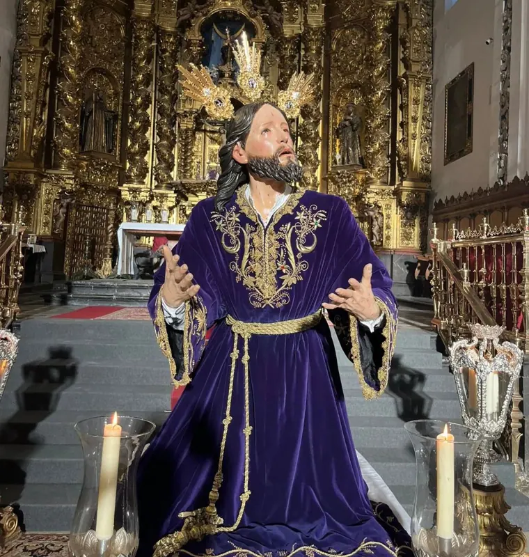 El Señor del Huerto, durante la veneración del viernes