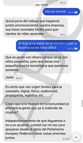 Imagen - Alvise Pérez al empresario que le pagó: «En cash es irrastreable, sí»