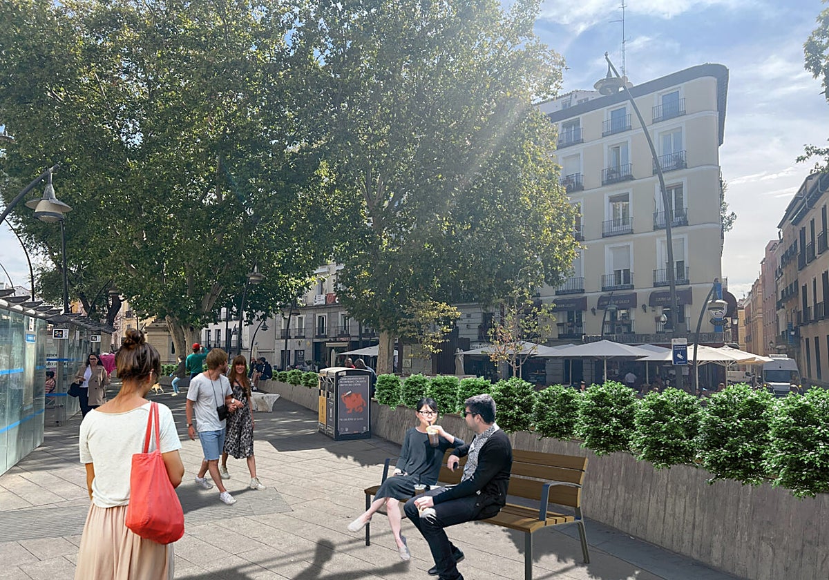 Simulación de cómo quedará la plaza tras las obras de remodelación