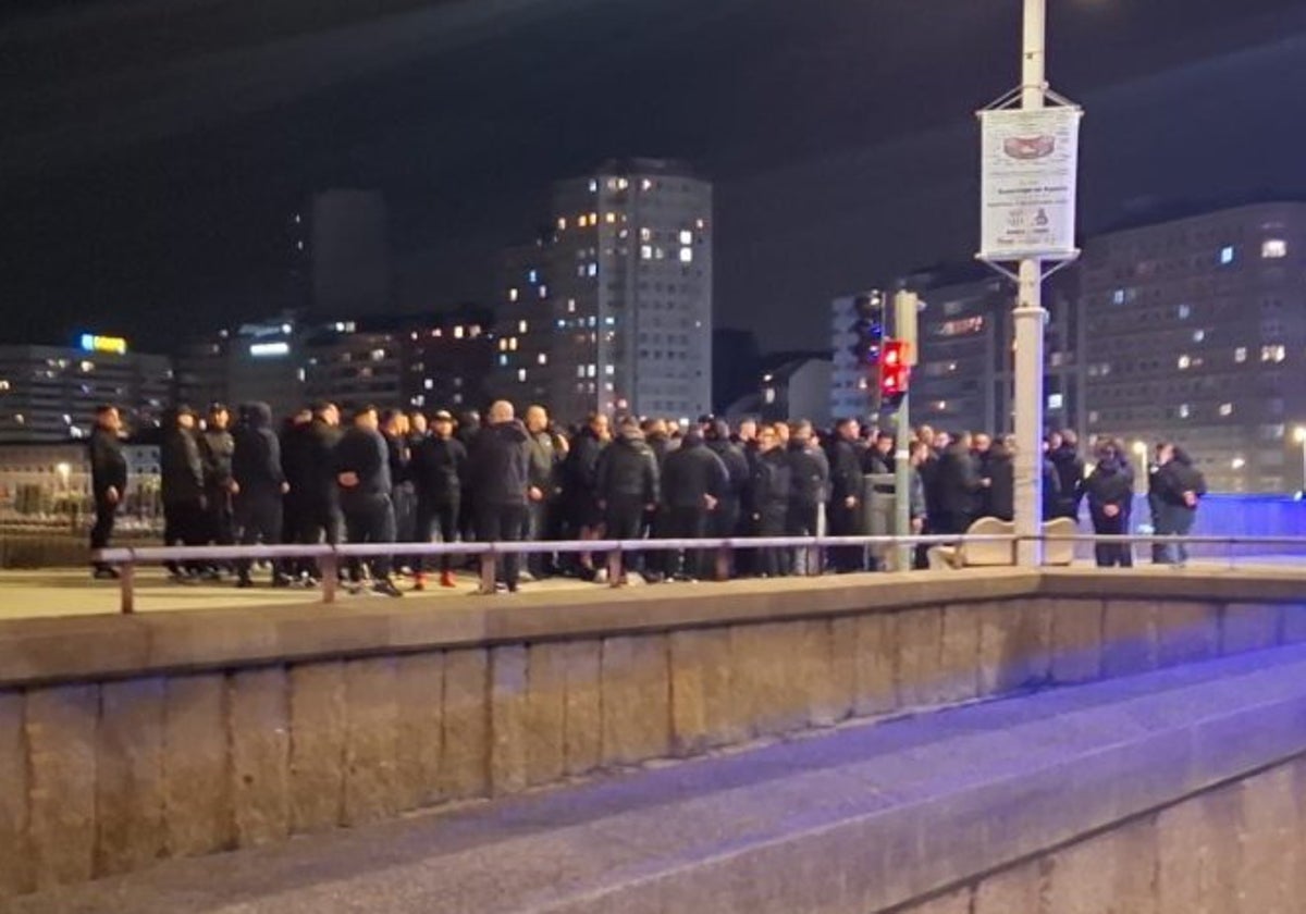 Ultras del Málaga en La Coruña