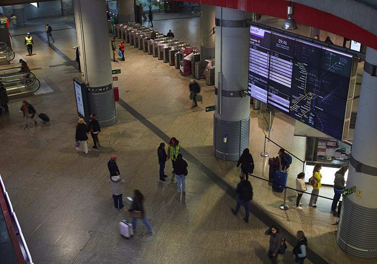Vestíbulo de la estación de Atocha, en Madrid