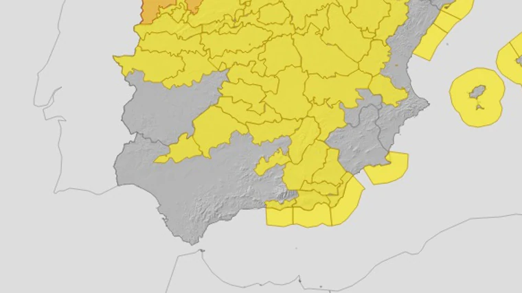 Mapa de avisos para este miércoles 9 de octubre