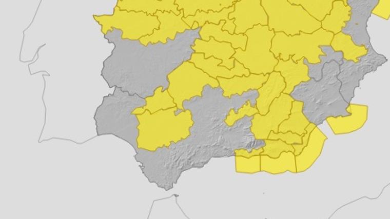 Mapa de avisos para este miércoles 9 de octubre