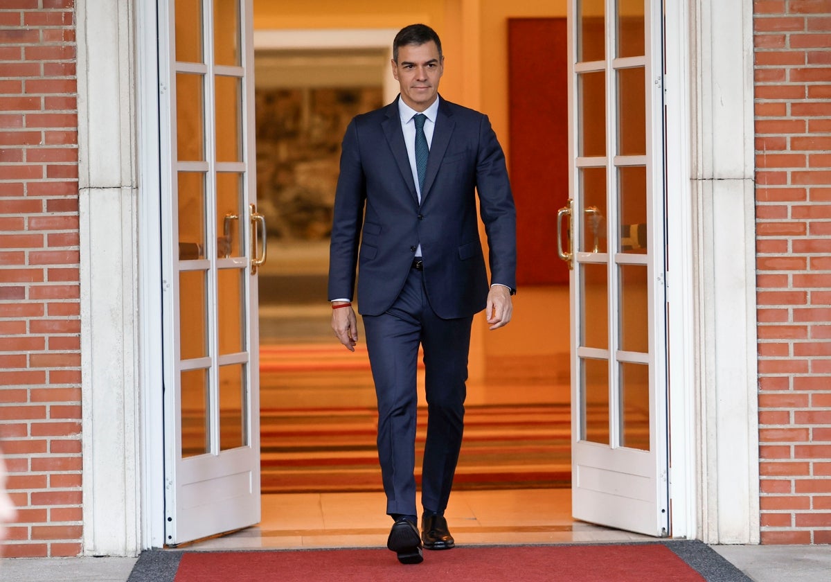 Pedro Sánchez, en el Palacio de la Moncloa