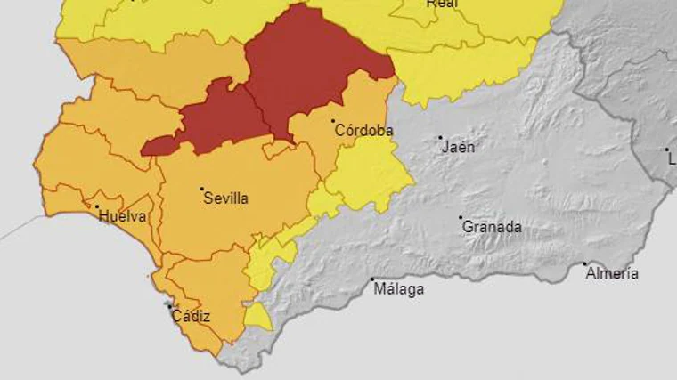 Mapa de avisos por lluvia y tormenta este sábado