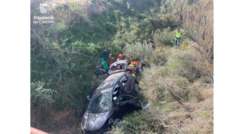 Situación del vehículo tras salir de la carretera