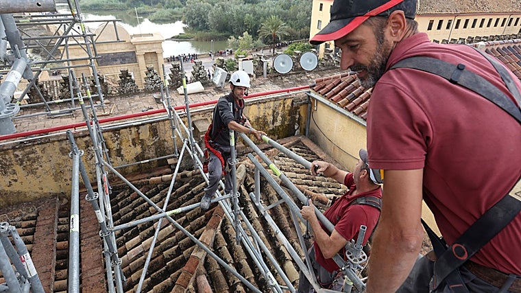 Trabajos en una de las cubiertas