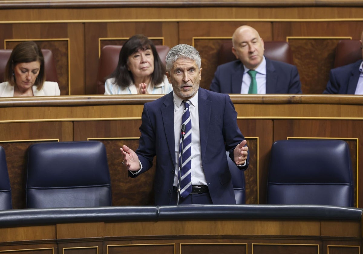 El ministro del Interior, Fernando Grande Marlaska, esta semana en el Congreso