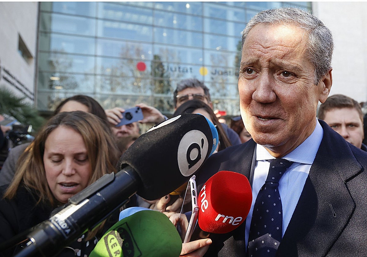 Imagen de Eduardo Zaplana tomada en la Ciudad de la Justicia de Valencia el pasado mes de febrero