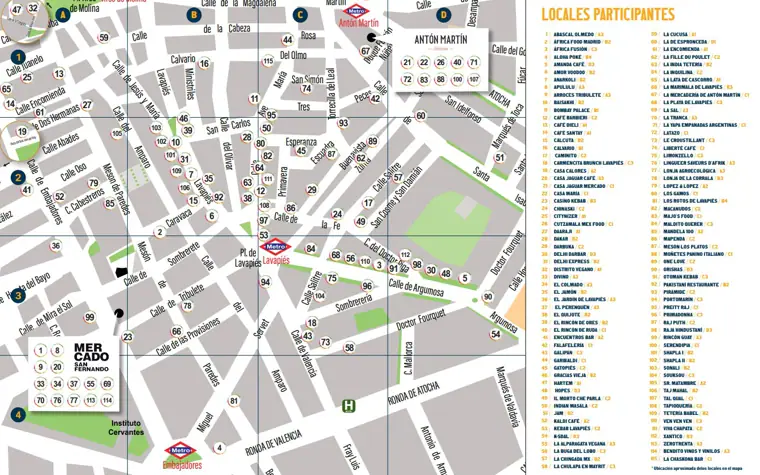 Mapa de los bares y restaurantes de tapapiés 2024