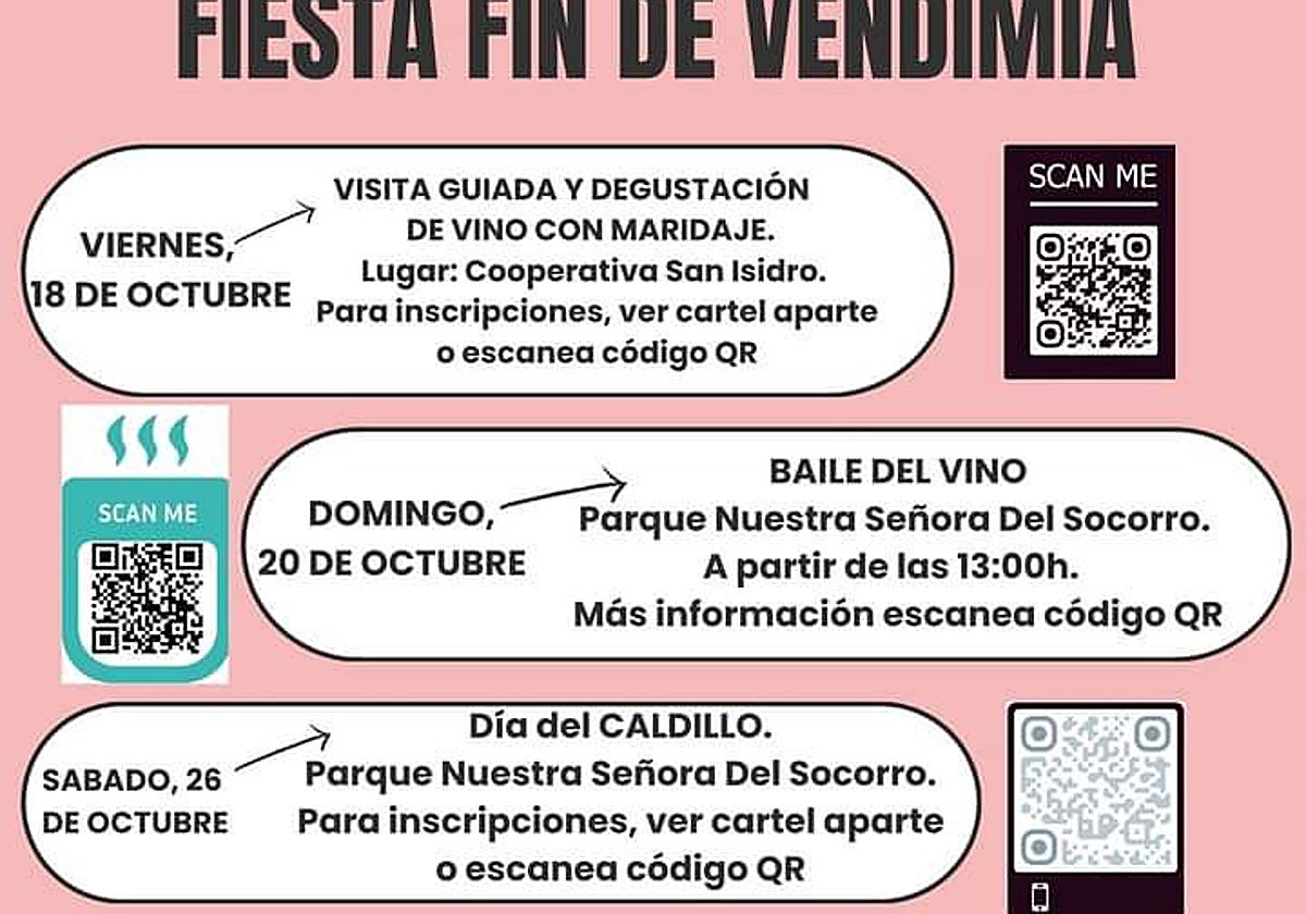 Cartel de la fiesta del fin de la vendimia