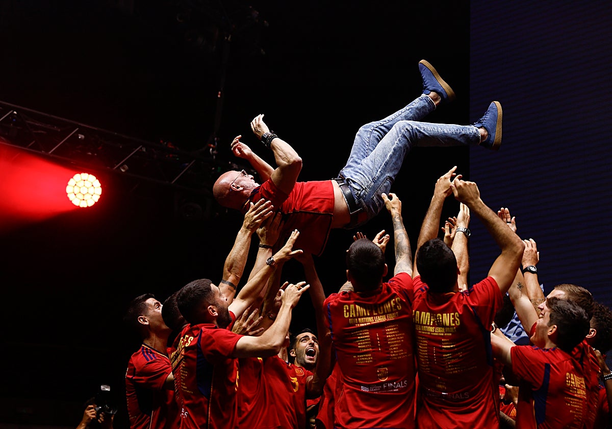 Luis de la Fuente, en la celebración de la Eurocopa