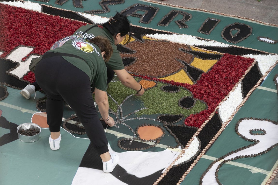 La majestuosa alfombra de flores dedicada a Julio Romero de Torres en Flora, en imágenes
