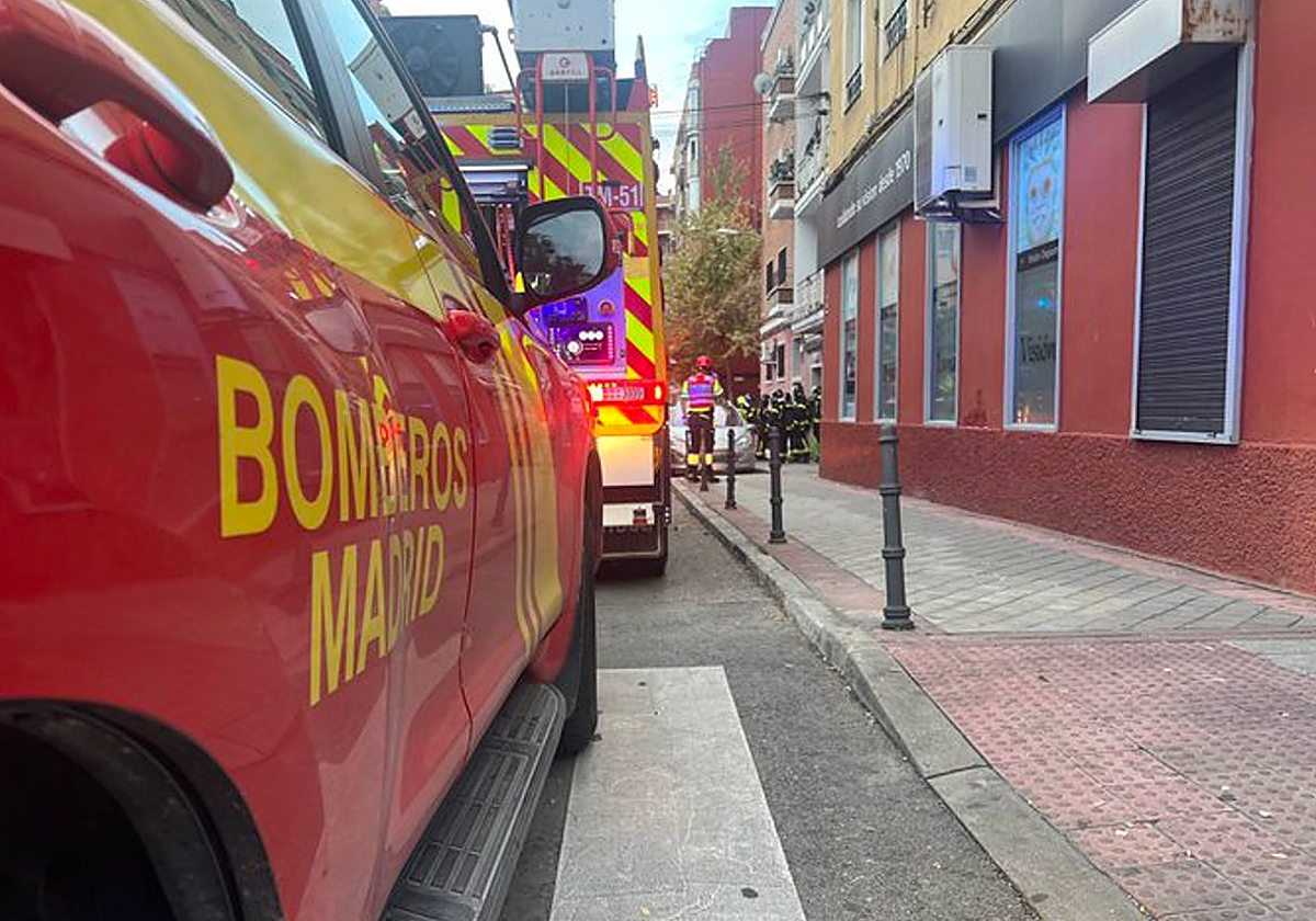 Varios vehículos del Cuerpo de Bomberos de Madrid