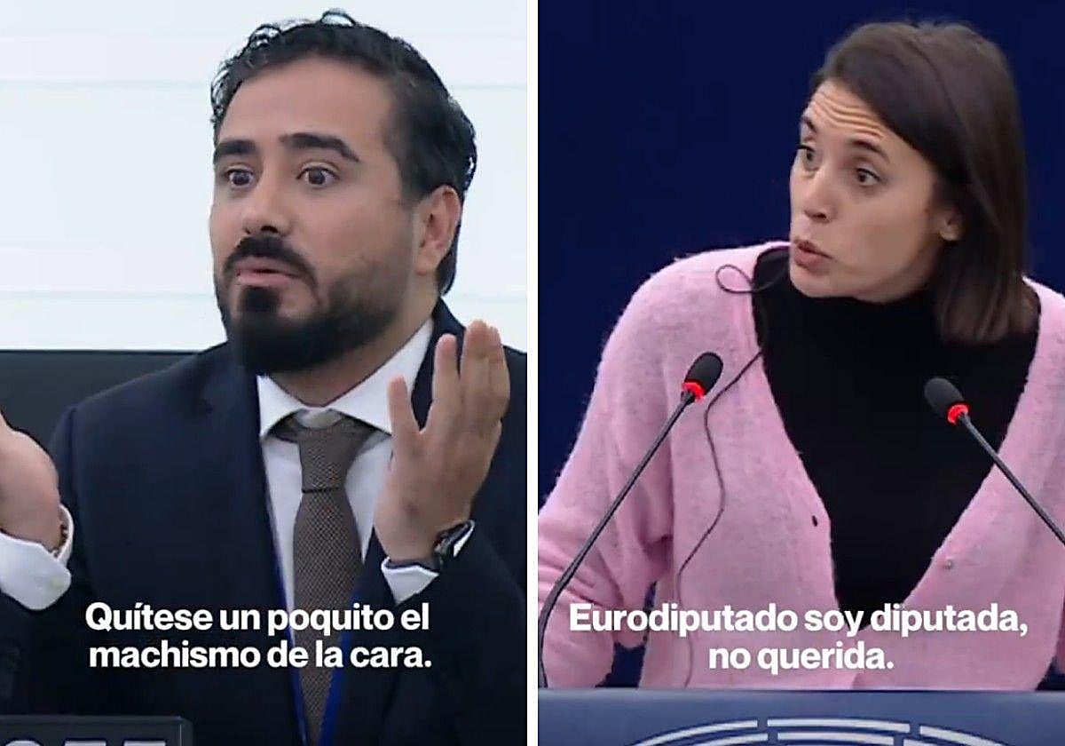 Alvise Pérez e Irene Montero, esta tarde en el Parlamento Europeo