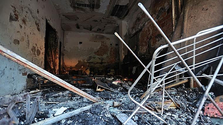Interior del inmueble calcinado
