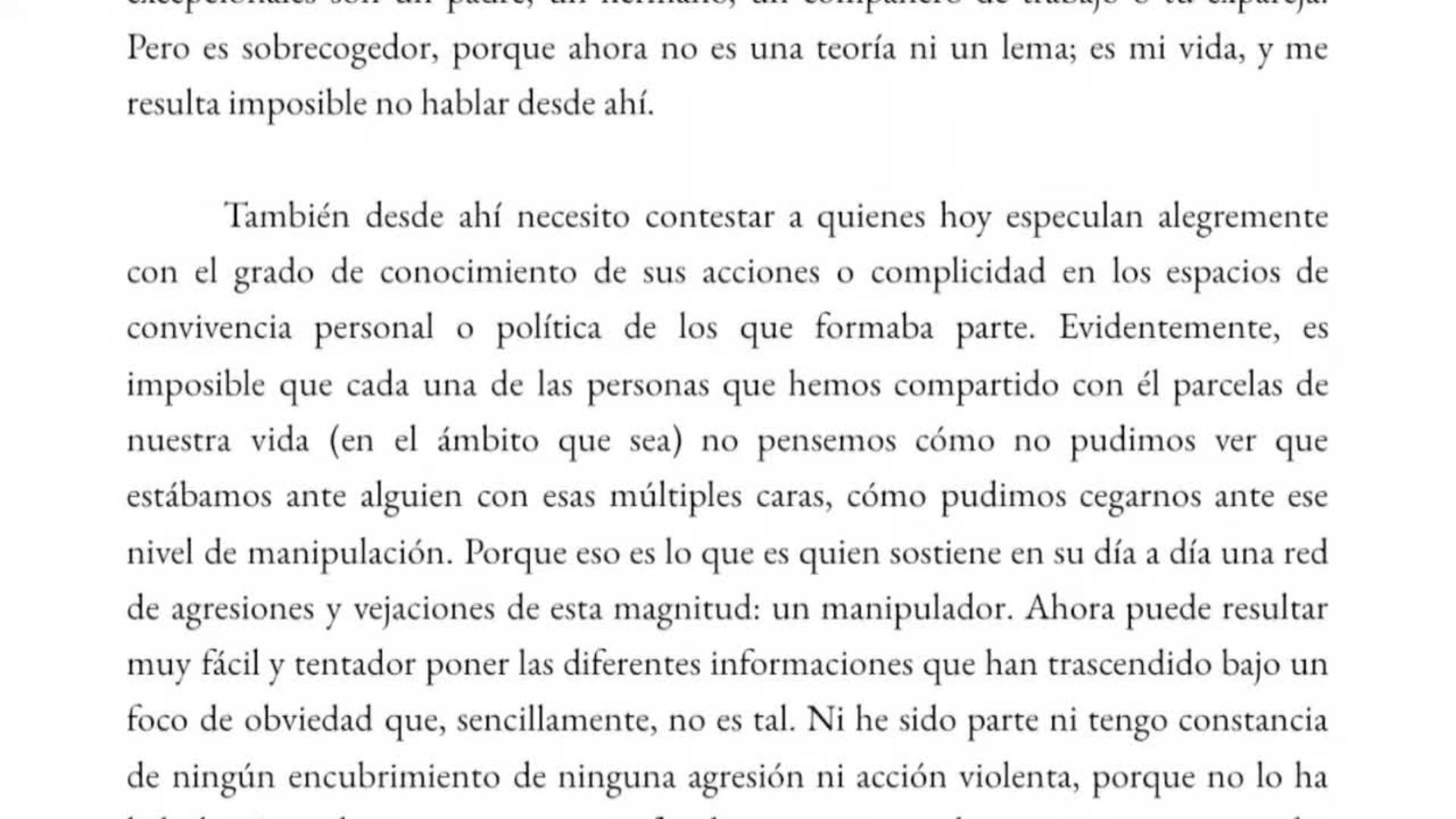Rita Maestre, de Más Madrid, expareja de Errejón: &quot;Me siento profundamente engañada&quot;