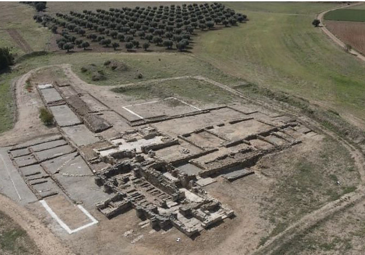 Vista aérea del yacimiento arqueológico de Los Hitos