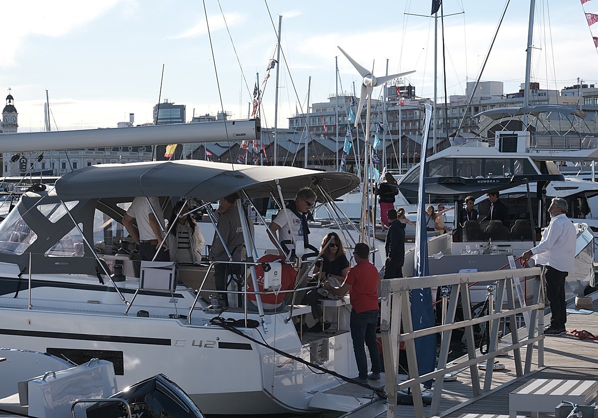 Imagen tomada en La Marina durante la celebración del Valencia Boat Show