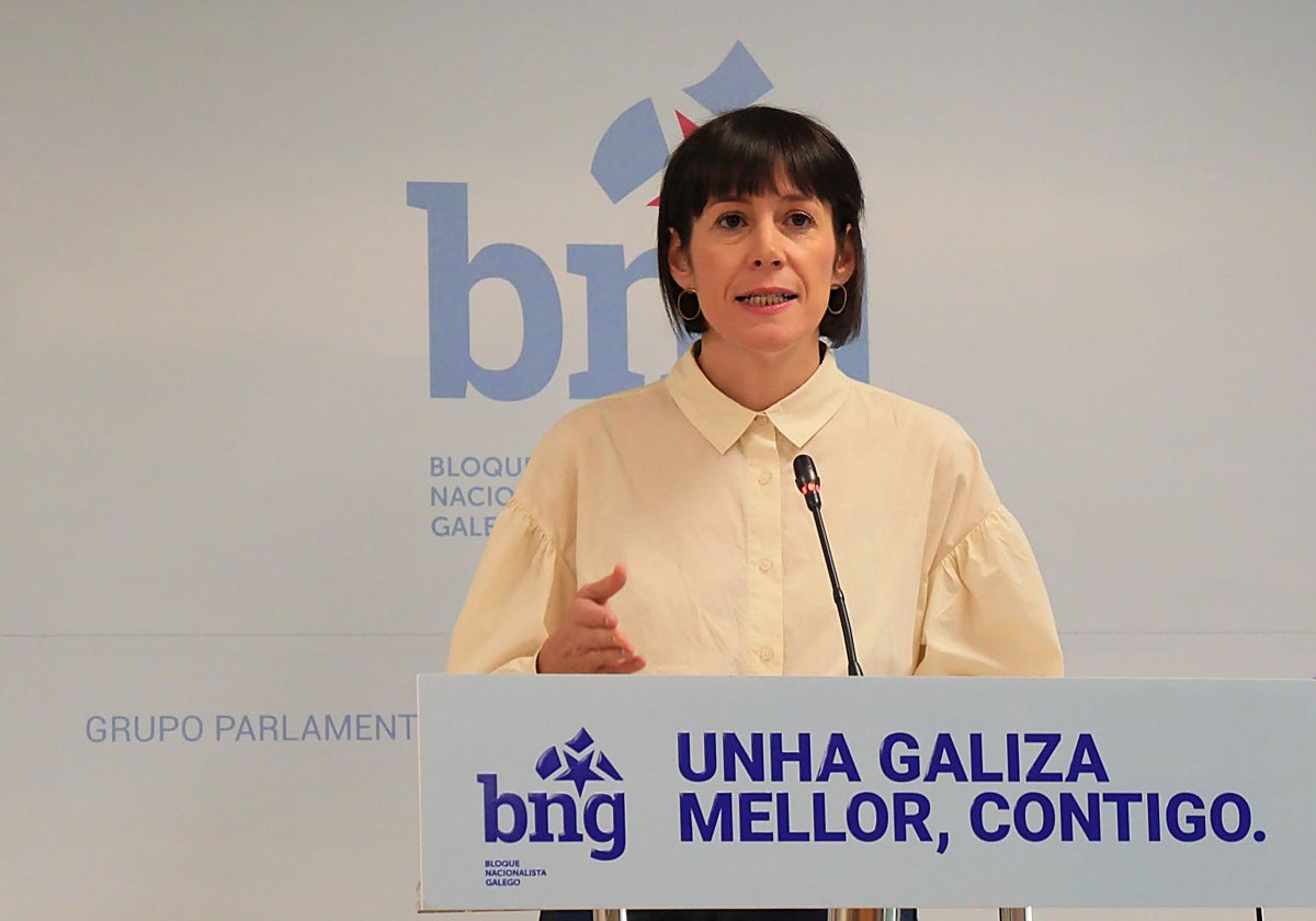 Ana Pontón este lunes ante los medios