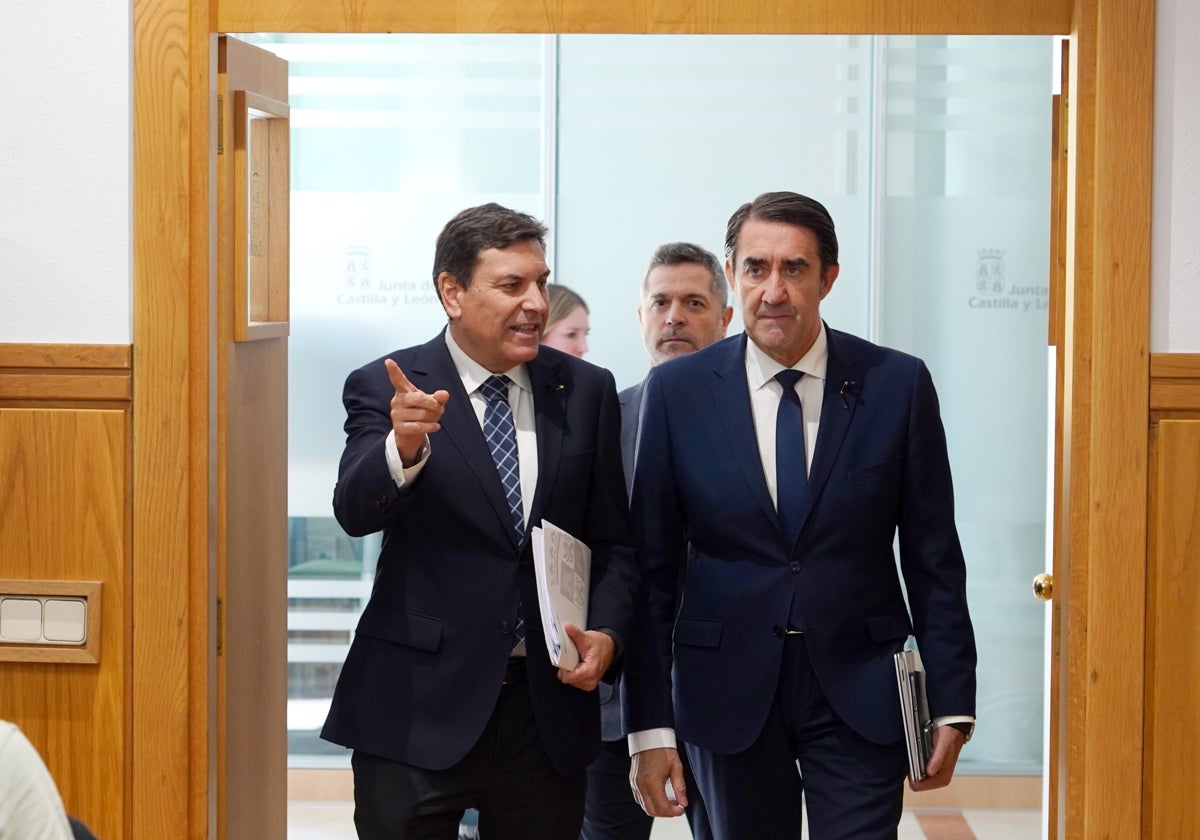 Carriedo y Quiñones tras la reunión del Consejo de Gobierno