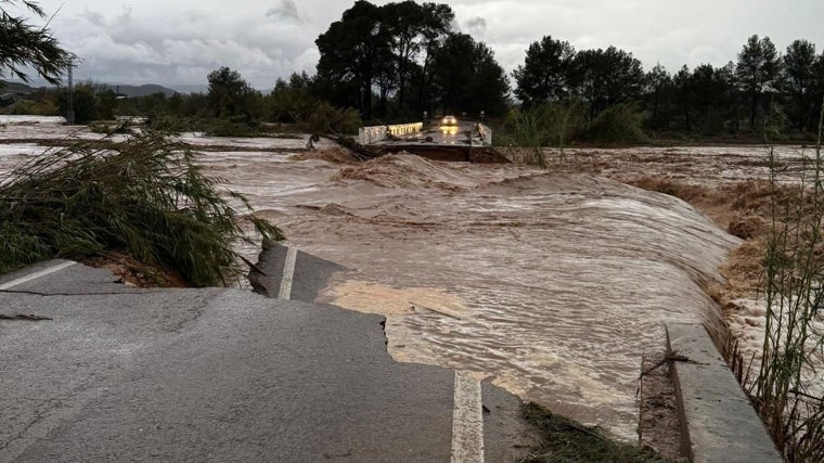 Imagen tomada el martes en el río Magro a su paso por el término municipal de Turís (Valencia)