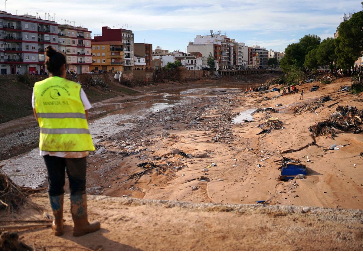 Imagen tomada este viernes en la localidad valenciana de Paiporta