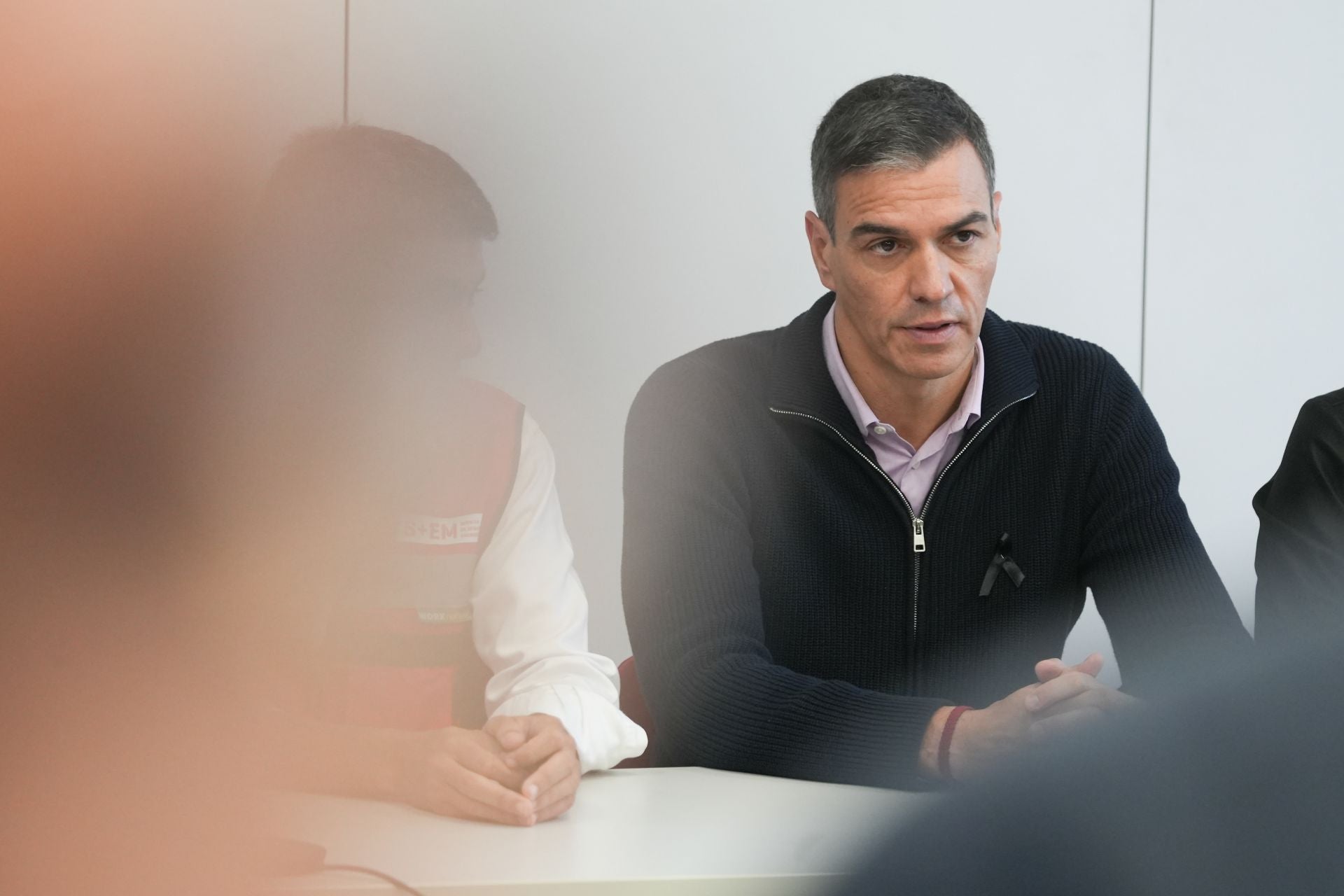 Pedro Sánchez, presidente del Gobierno, en la reunión del Cecopi