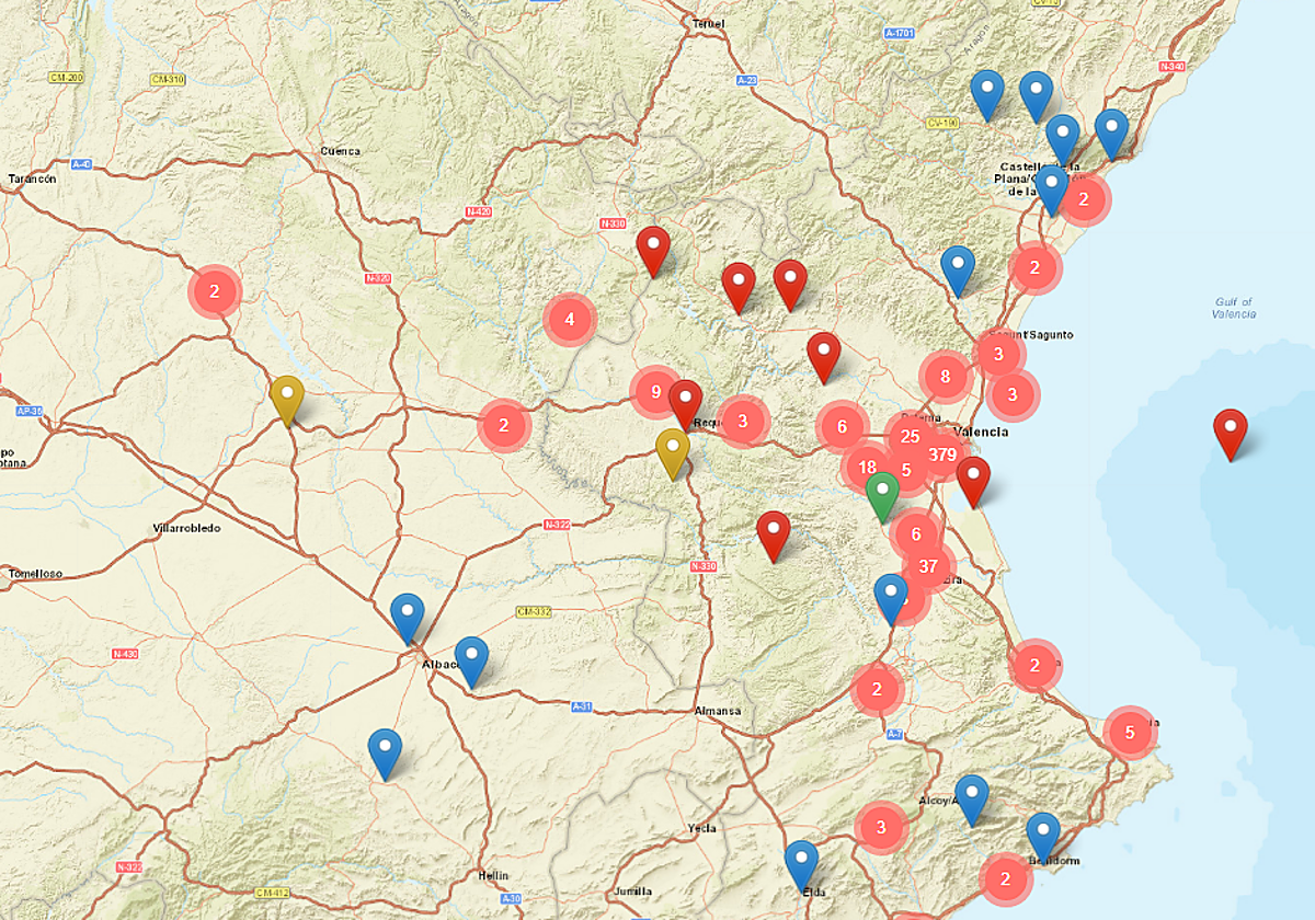 Captura del mapa de 'Ayuda Terreta'.
