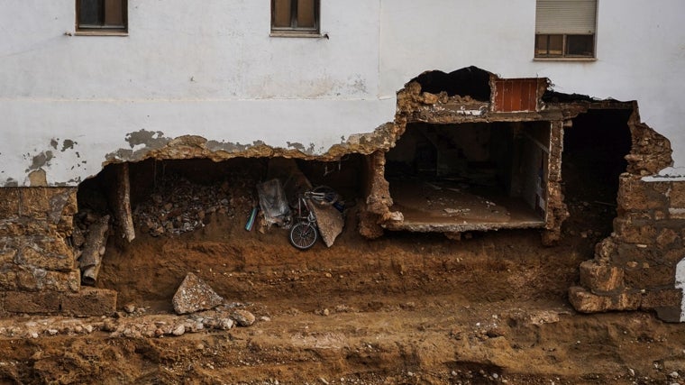 Imagen de los destrozos en la finca en la que vive Norma en Chiva (Valencia)