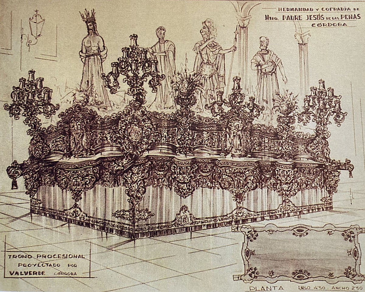 Boceto del paso que Andrés Valverde concibió para el Señor de las Penas