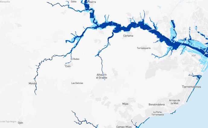 Pueblos de Málaga con riesgo de inundaciones