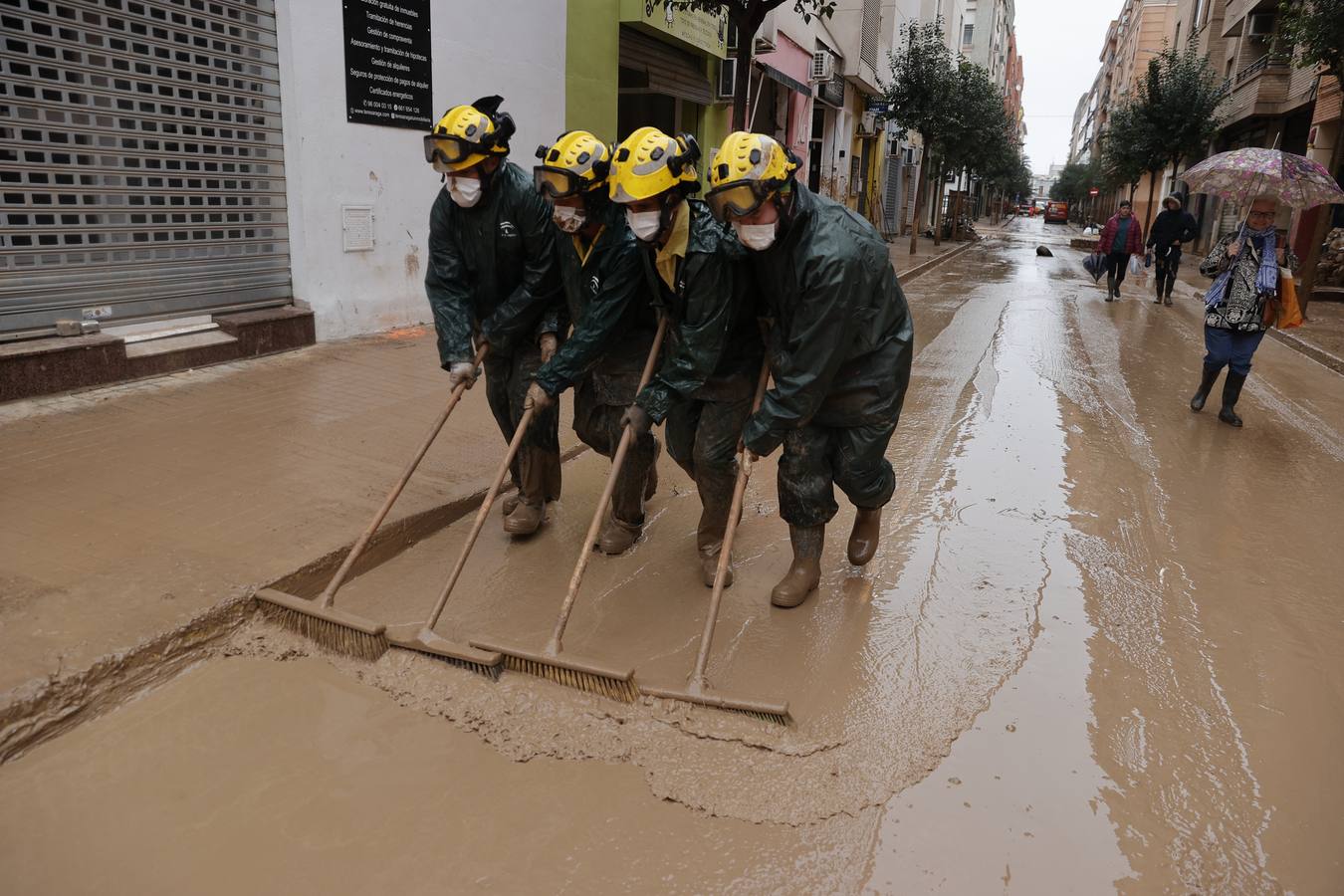 Efectos por las fuertes lluvias en Málaga al paso de una nueva DANA