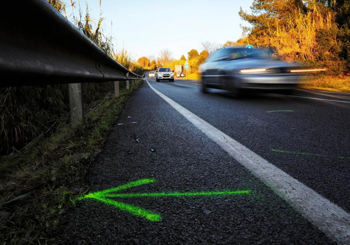 Punto de la carretera C-1413a, a la altura de El Papiol (Barcelona), lugar de un accidente de tráfico en 2020